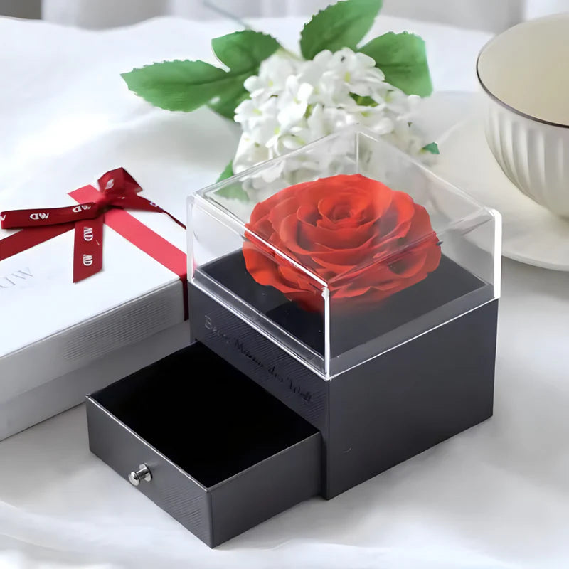 Poklon kutija sa vječnom ružom + OGRLICA🌹🎁