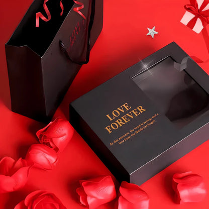 Lux poklon set – Elegantna kutija sa 6 vječnih ruža + OGRLICA🌹🎁